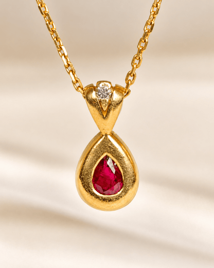 Pendentif Rubis &amp; Diamant "Gladys" - Elliade Paris