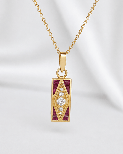 Pendentif Rubis &amp; Diamants "Charline" - Elliade Paris
