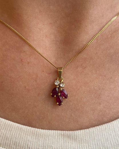 Pendentif Rubis &amp; Diamants &quot;Fiona&quot; - Elliade Paris