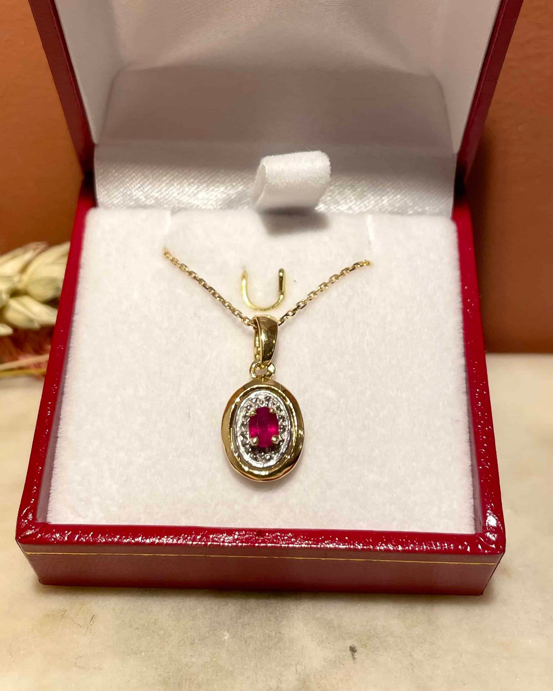 Pendentif Style Art-Déco Rubis 0.15 carat "Sixtine"