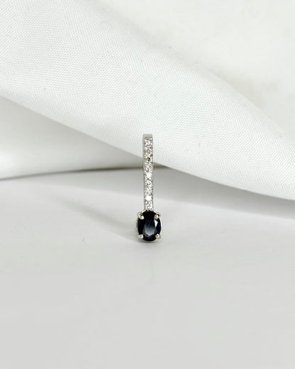 Pendentif Saphir 0.30 carat &amp; 9 Diamants &quot;Maëlle&quot; - Elliade Paris