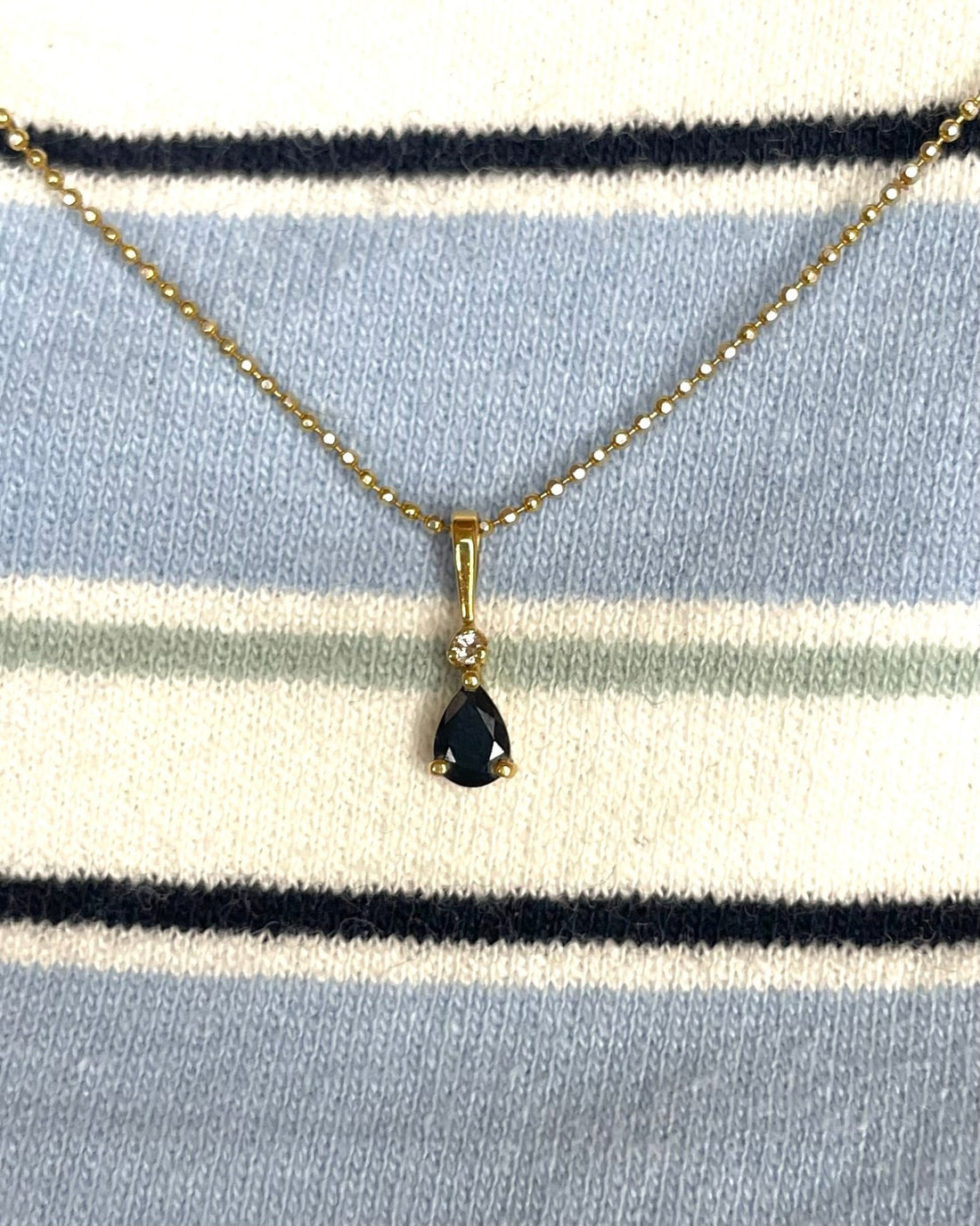 Pendentif Saphir 0.30 carat &amp; Diamant "Ana" - Elliade Paris