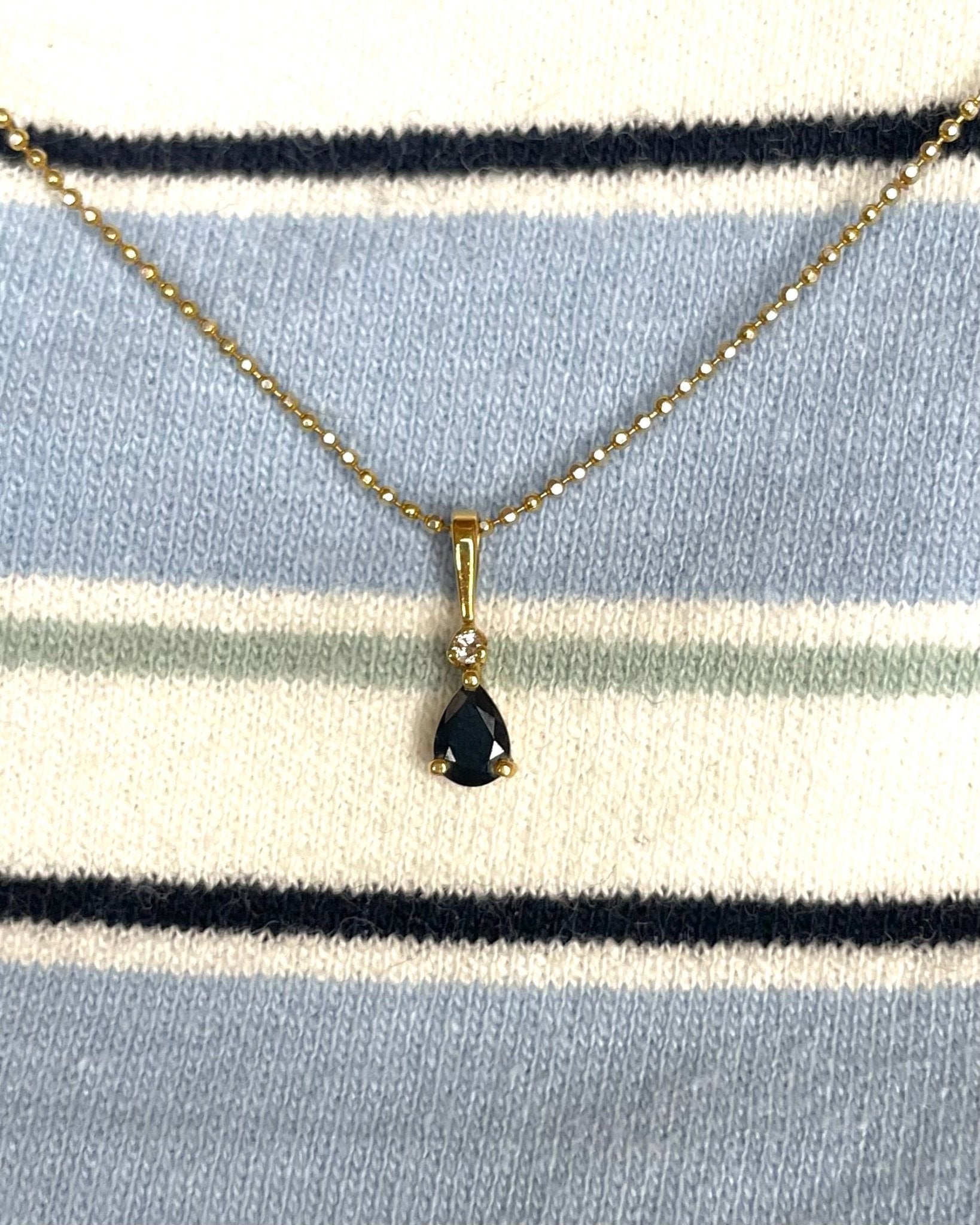 Pendentif Saphir 0.30 carat &amp; Diamant "Ana" - Elliade Paris