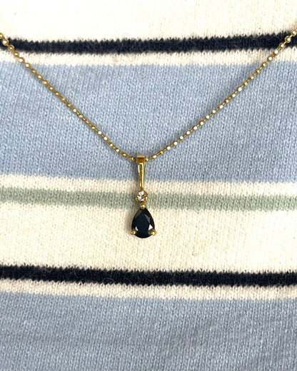 Pendentif Saphir 0.30 carat &amp; Diamant "Ana" - Elliade Paris