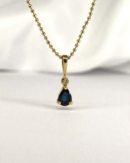 Pendentif Saphir 0.30 carat &amp; Diamant "Ana" - Elliade Paris