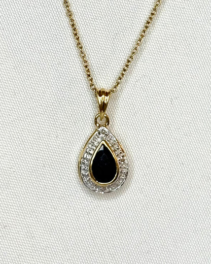 Pendentif Saphir 0.50 carat &amp; Diamants &quot;Maëlle&quot; - Elliade Paris