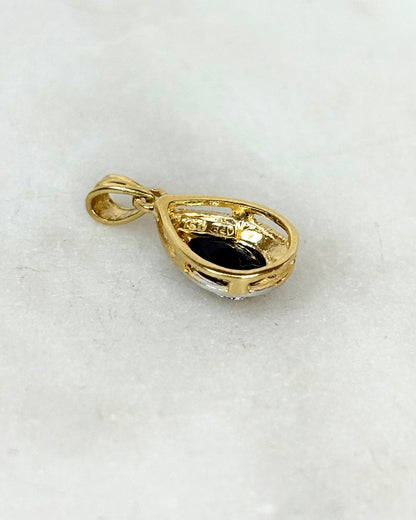 Pendentif Saphir 0.50 carat &amp; Diamants &quot;Maëlle&quot; - Elliade Paris