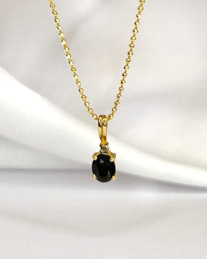 Pendentif Saphir 0.70 carat &amp; Diamant "Marin" - Elliade Paris