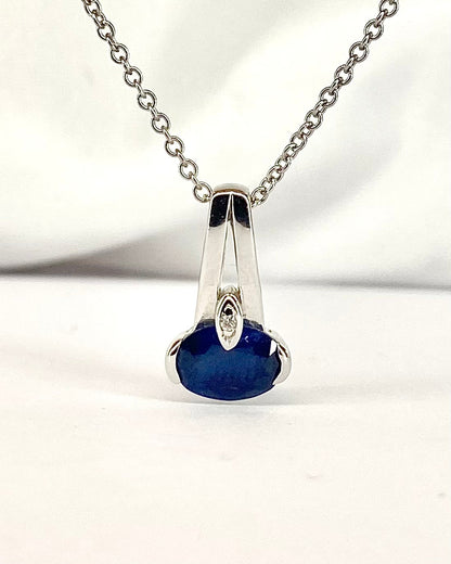 Pendentif Saphir 1 carat &amp; Diamant "Lison" - Elliade Paris