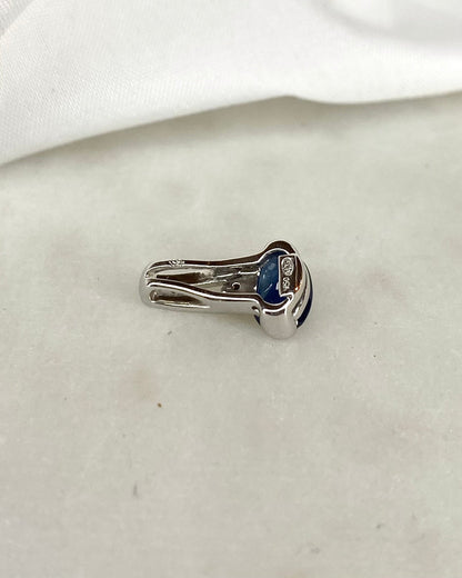 Pendentif Saphir 1 carat &amp; Diamant &quot;Lison&quot; - Elliade Paris