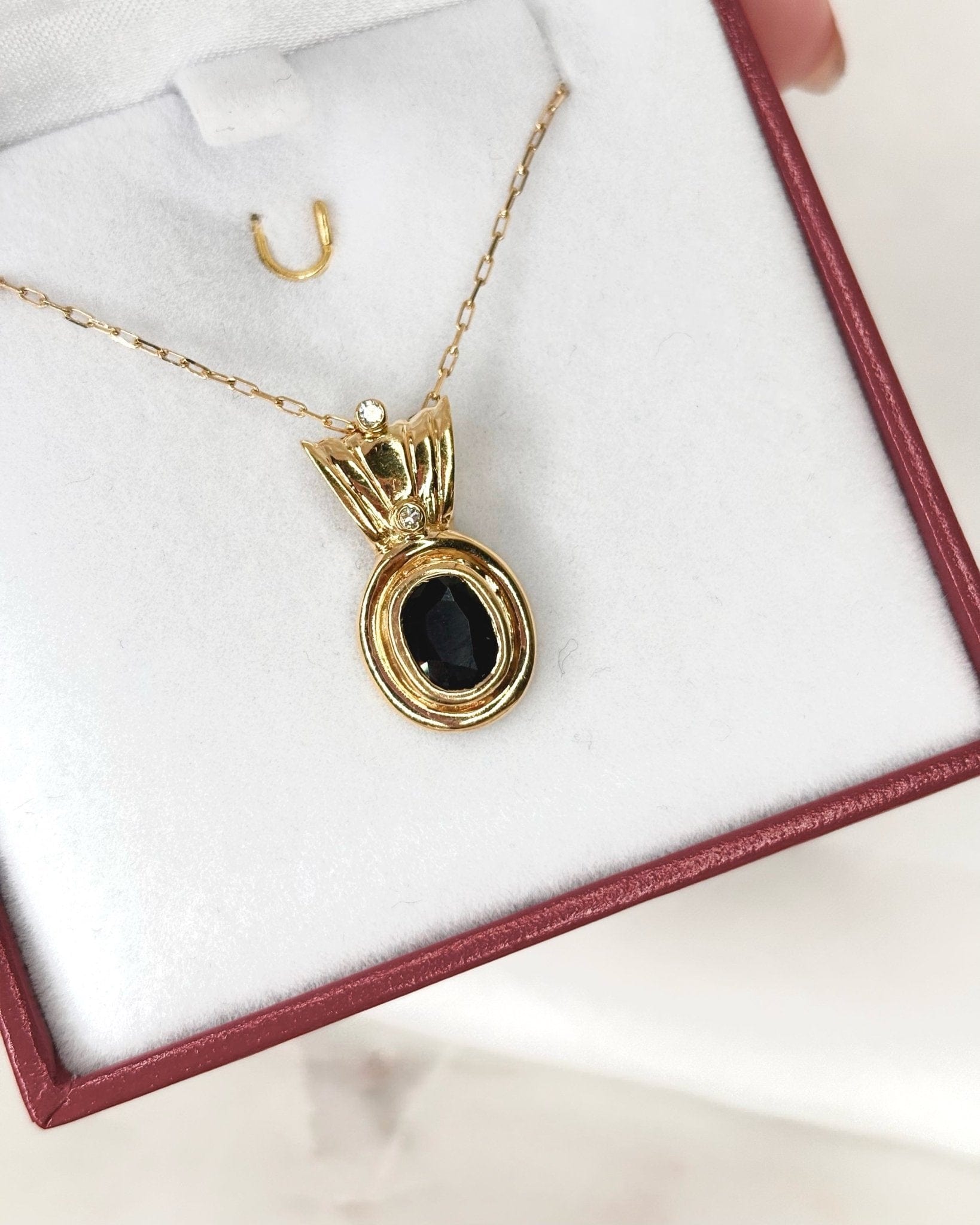 Pendentif Saphir 1.15 carat &amp; Diamants "Sidonie" - Elliade Paris