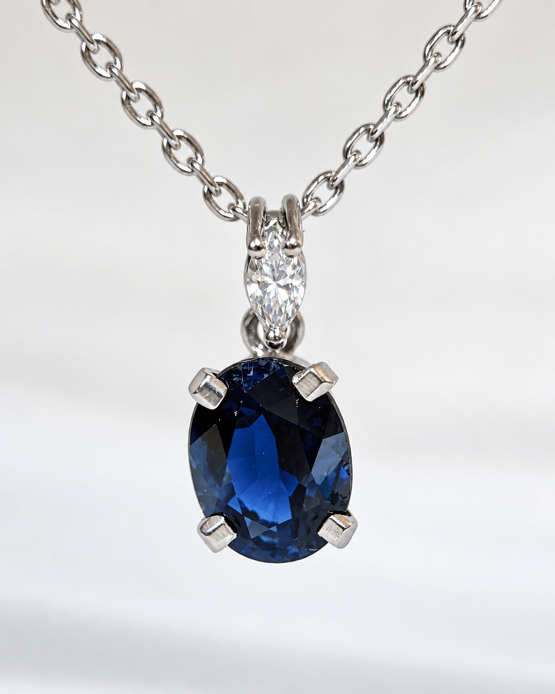 Pendentif Saphir 1.50 carat &amp; Diamant "Elora" - Elliade Paris