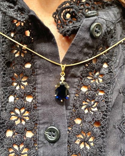 Pendentif Saphir 4.40 carats &amp; Diamant "Gratianne" - Elliade Paris