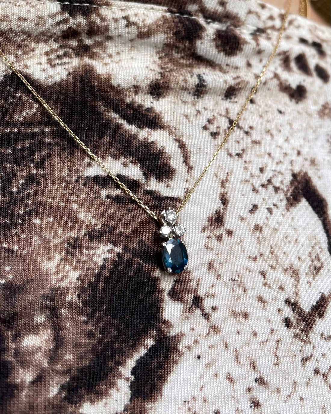 Pendentif Saphir 1 carat &amp; Diamants &quot;Carlota&quot;