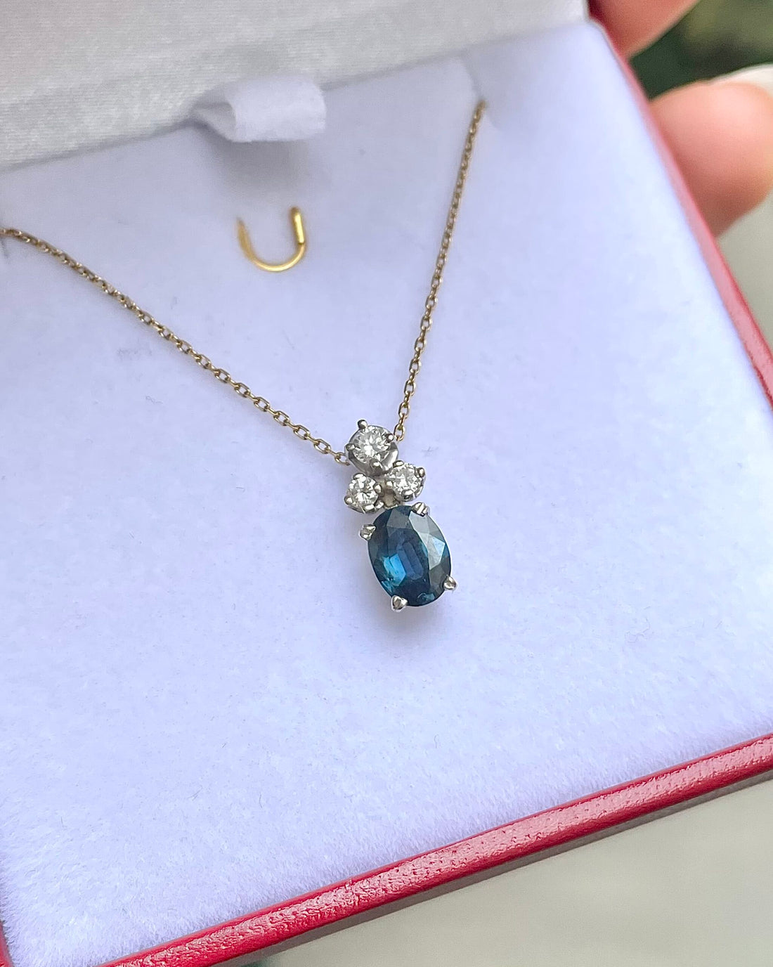 Pendentif Saphir 1 carat &amp; Diamants &quot;Carlota&quot;
