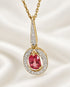 Pendentif Saphir Orange 0.95 carat & Diamants "Edith" - Elliade Paris