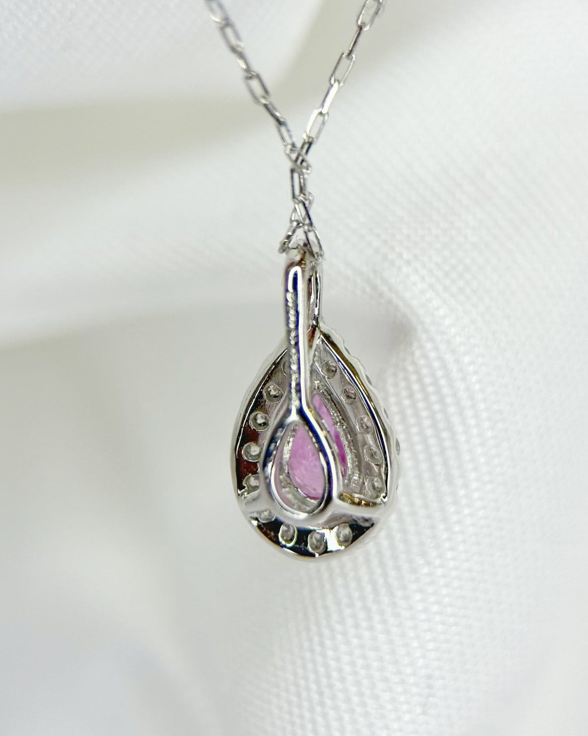 Pendentif Saphir Rose &amp; Diamants "Rosa" - Elliade Paris