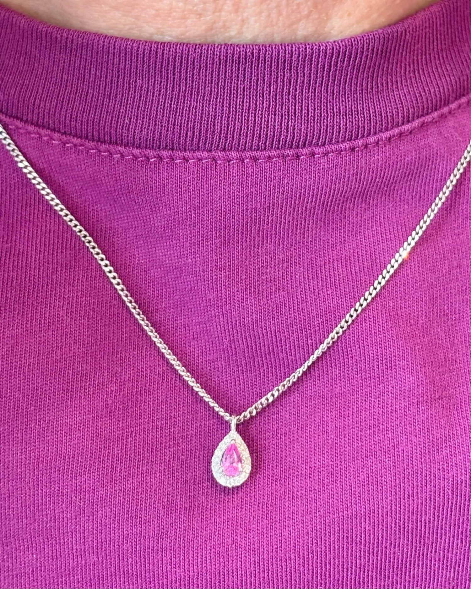 Pendentif Saphir Rose &amp; Diamants "Rosa" - Elliade Paris