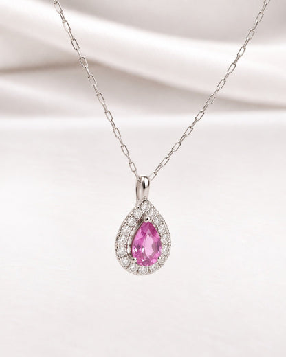 Pendentif Saphir Rose &amp; Diamants "Rosa" - Elliade Paris