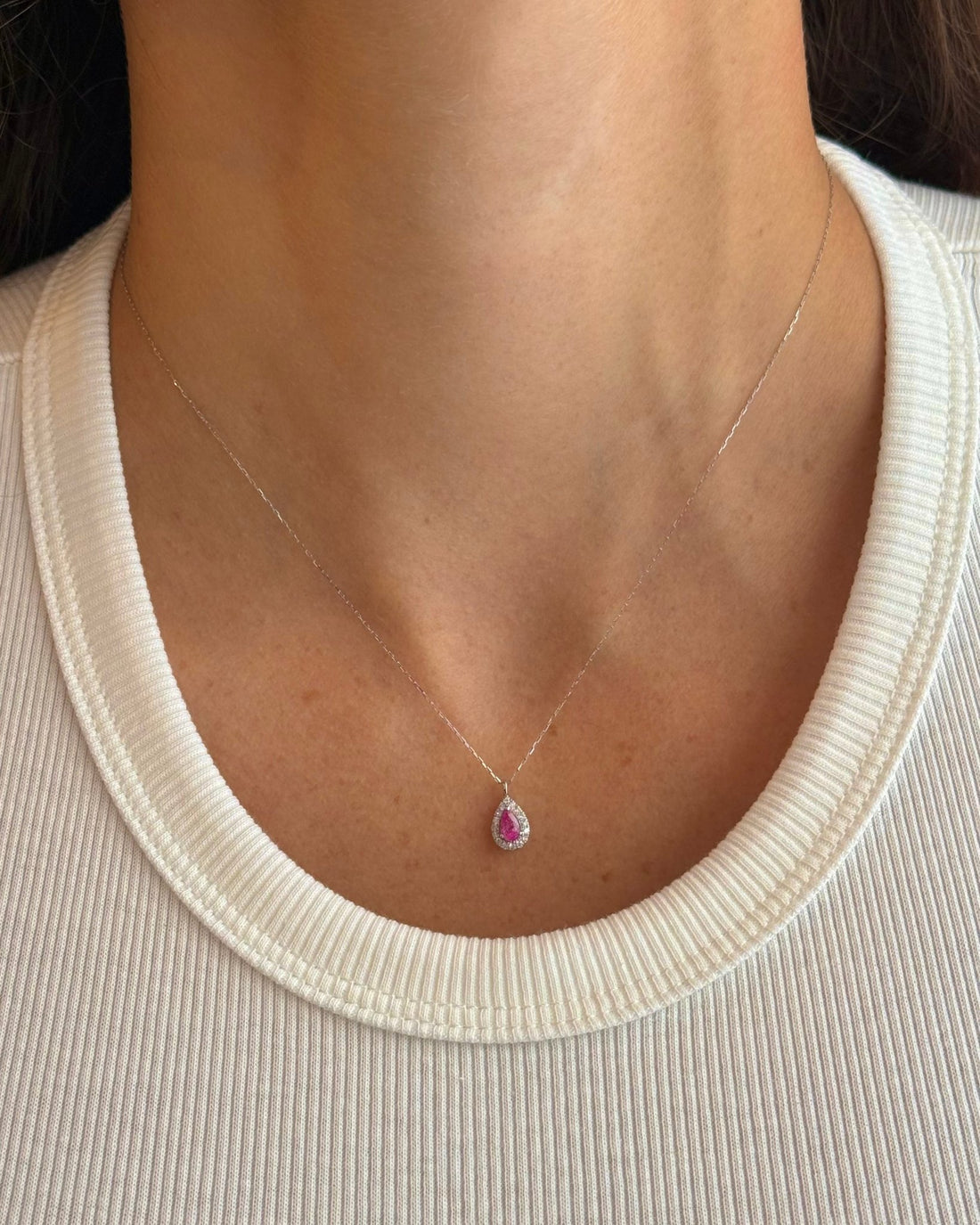 Pendentif Saphir Rose &amp; Diamants "Rosa" - Elliade Paris