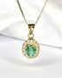 Pendentif Style Art - Déco Émeraude 0.90 carat & Diamants 0.24 carat "Kathline" - Elliade Paris