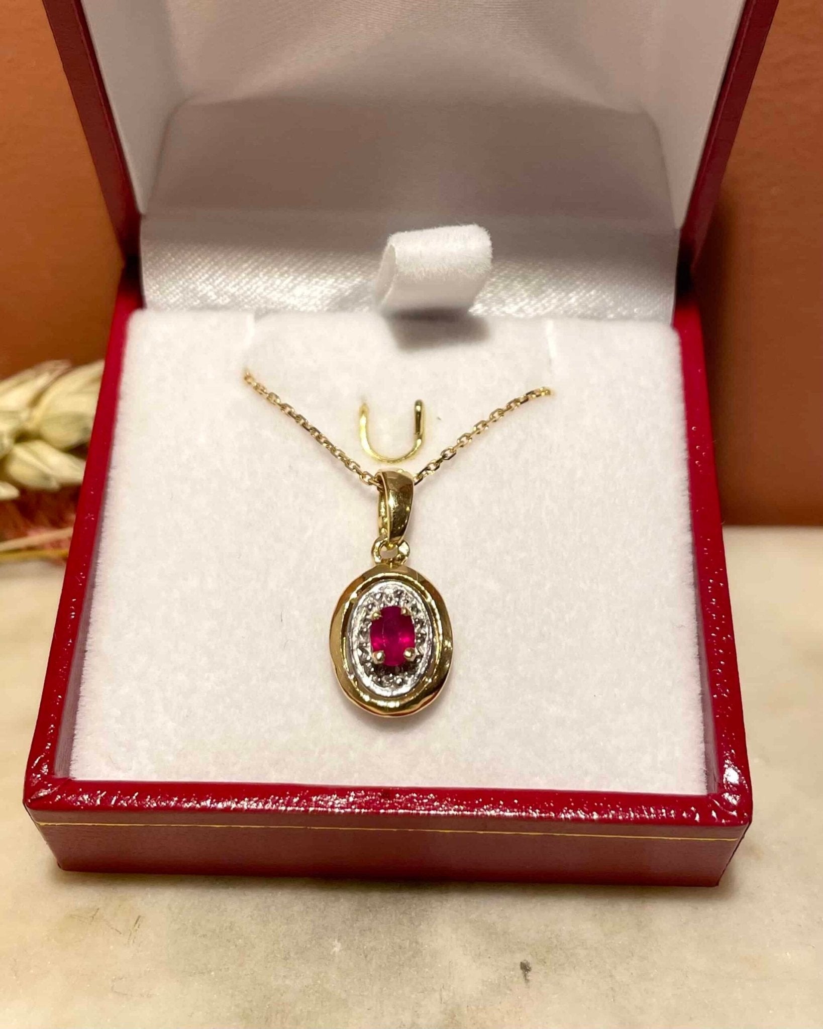 Pendentif Style Art - Déco Rubis 0.15 carat "Sixtine" - Elliade Paris