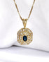Pendentif Style Art - Déco Saphir 0.42 carat & 28 Diamants "Mélina" - Elliade Paris
