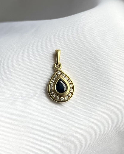 Pendentif Style Art - déco Saphir &amp; diamants &quot;Éliana&quot; - Elliade Paris