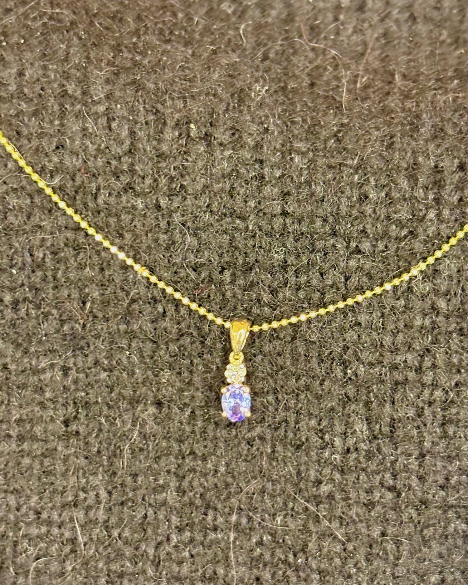 Pendentif Tanzanite 0.45 carat &amp; Diamants "Laura" - Elliade Paris