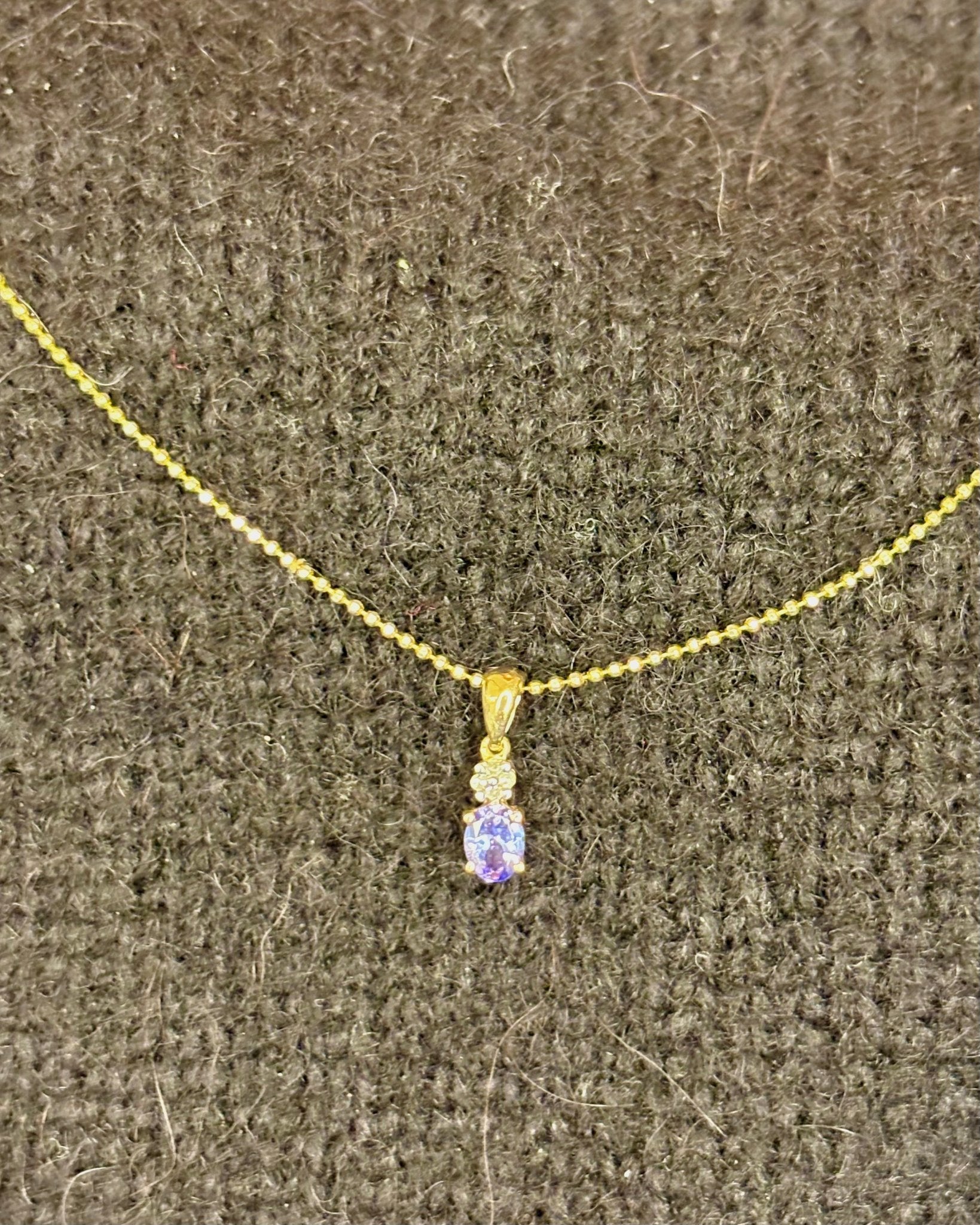 Pendentif Tanzanite 0.45 carat &amp; Diamants "Laura" - Elliade Paris