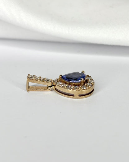 Pendentif Tanzanite 0.80 carat &amp; Diamants 0.36 carat "Erika" - Elliade Paris