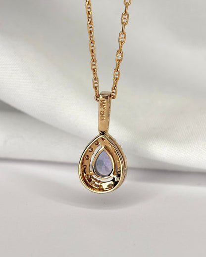 Pendentif Tanzanite 0.80 carat &amp; Diamants 0.36 carat "Erika" - Elliade Paris