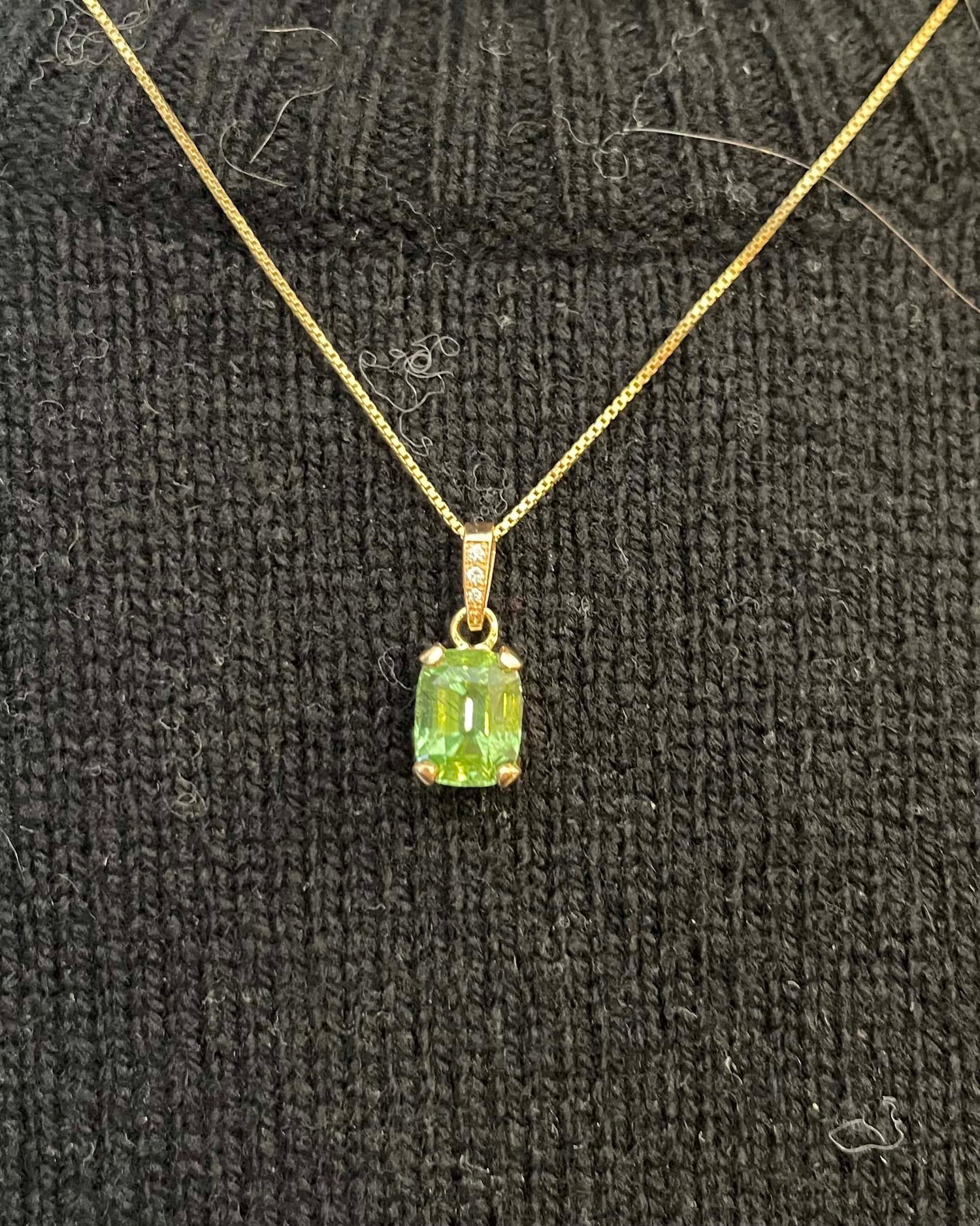 Pendentif Vintage Tourmaline 4.75 carats &amp; Diamants &quot;Talia&quot;