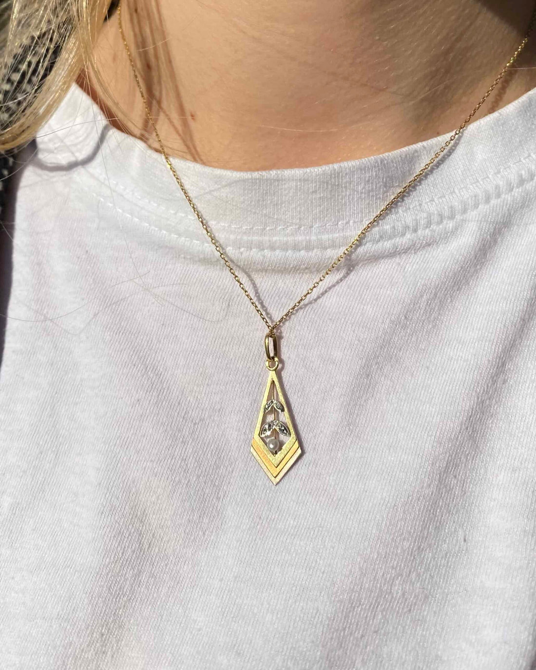 Pendentif Art Nouveau Perle &quot;Nour&quot;