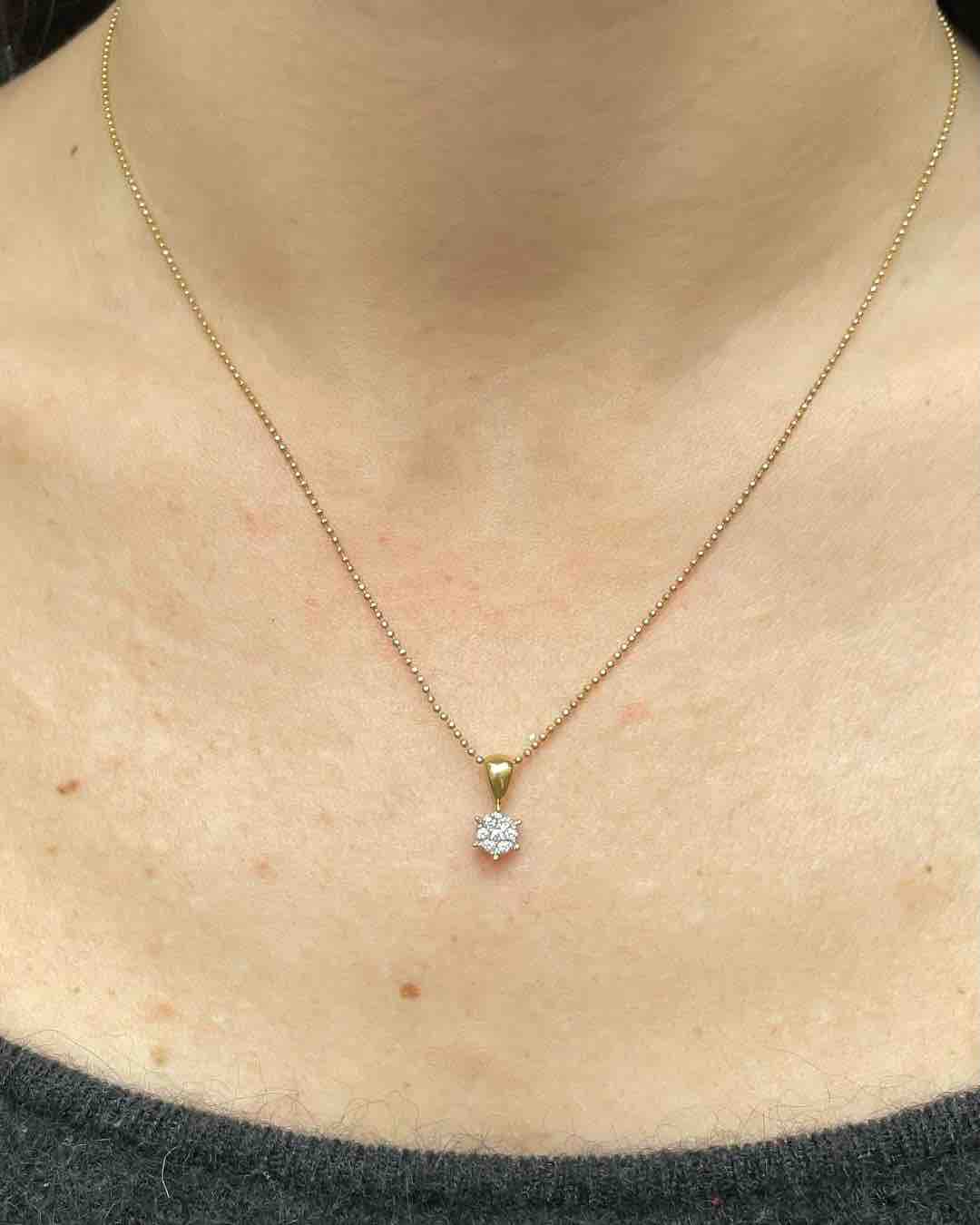 Pendentif Vintage 7 Diamants &quot;Jalila&quot; - Elliade Paris