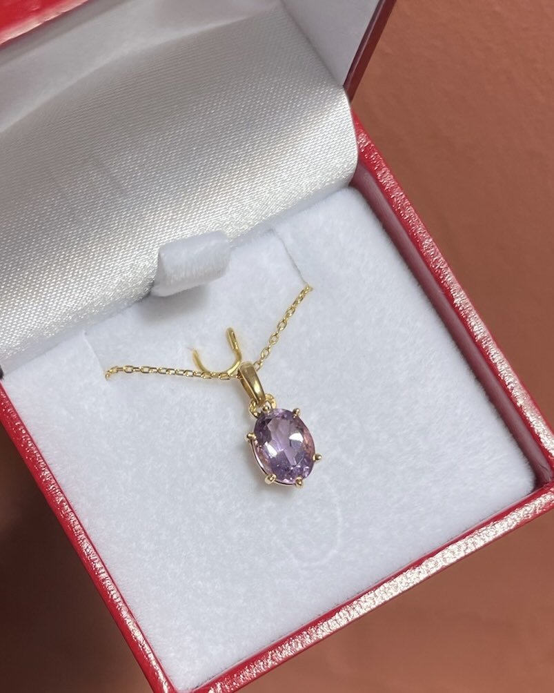 Pendentif Vintage Améthyste 1.05 carat &quot;Ophélia&quot; - Elliade Paris