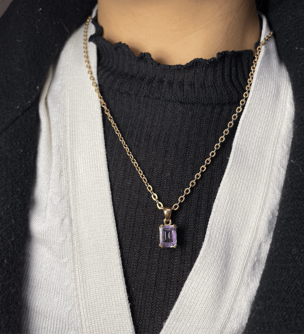 Pendentif Vintage Améthyste 3.50 carats "Mélody" - Elliade Paris