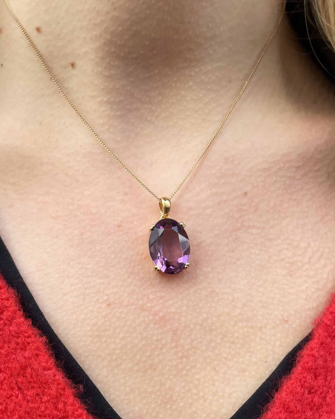 Pendentif Vintage Améthyste 9.25 carats &quot;Awena&quot; - Elliade Paris