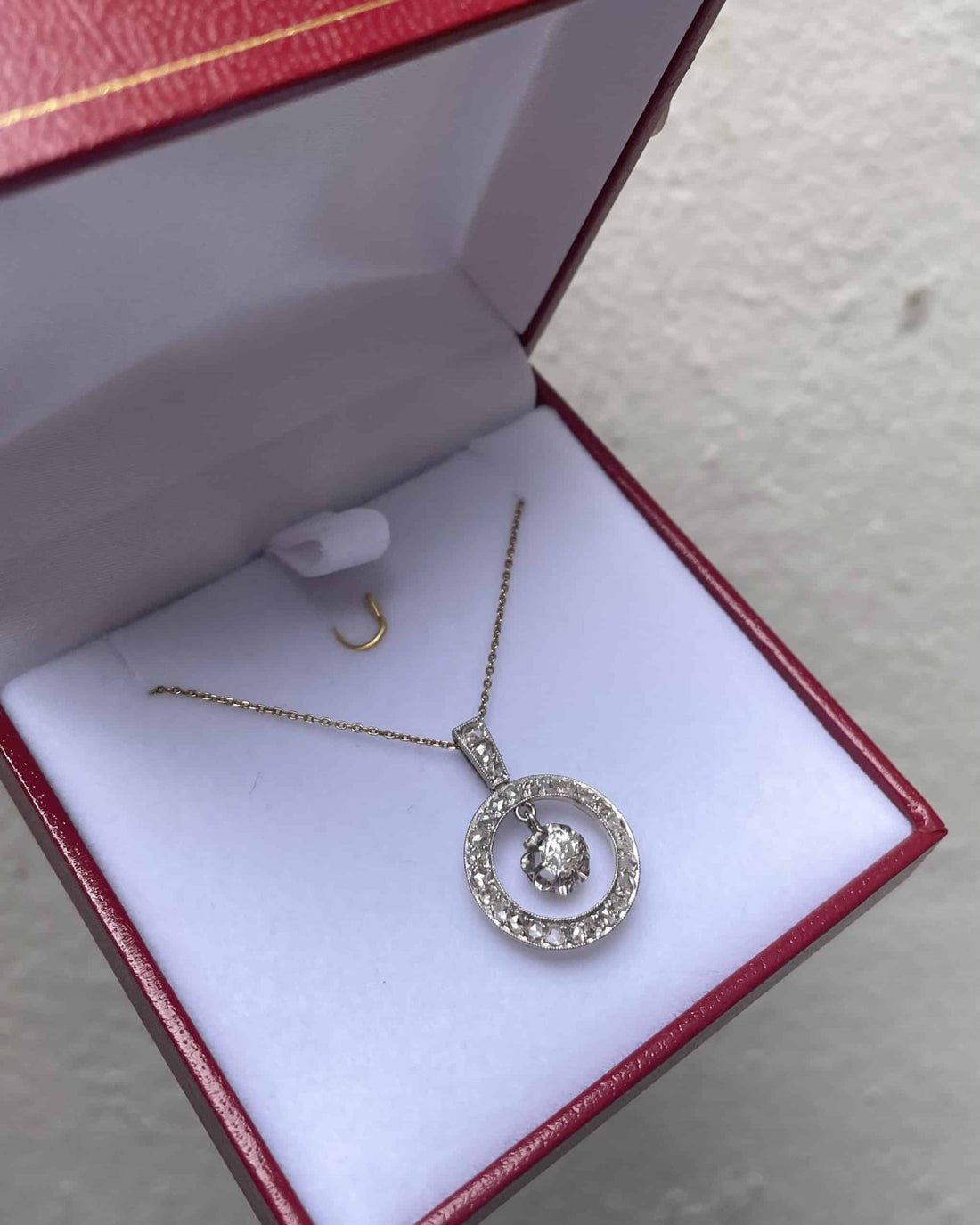 Pendentif Vintage Art - Déco 28 Diamants &quot;Rosalie&quot; - Elliade Paris