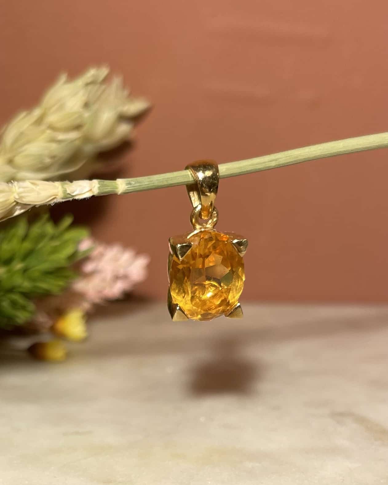 Pendentif Vintage Citrine 2.20 carats "Johanna" - Elliade Paris