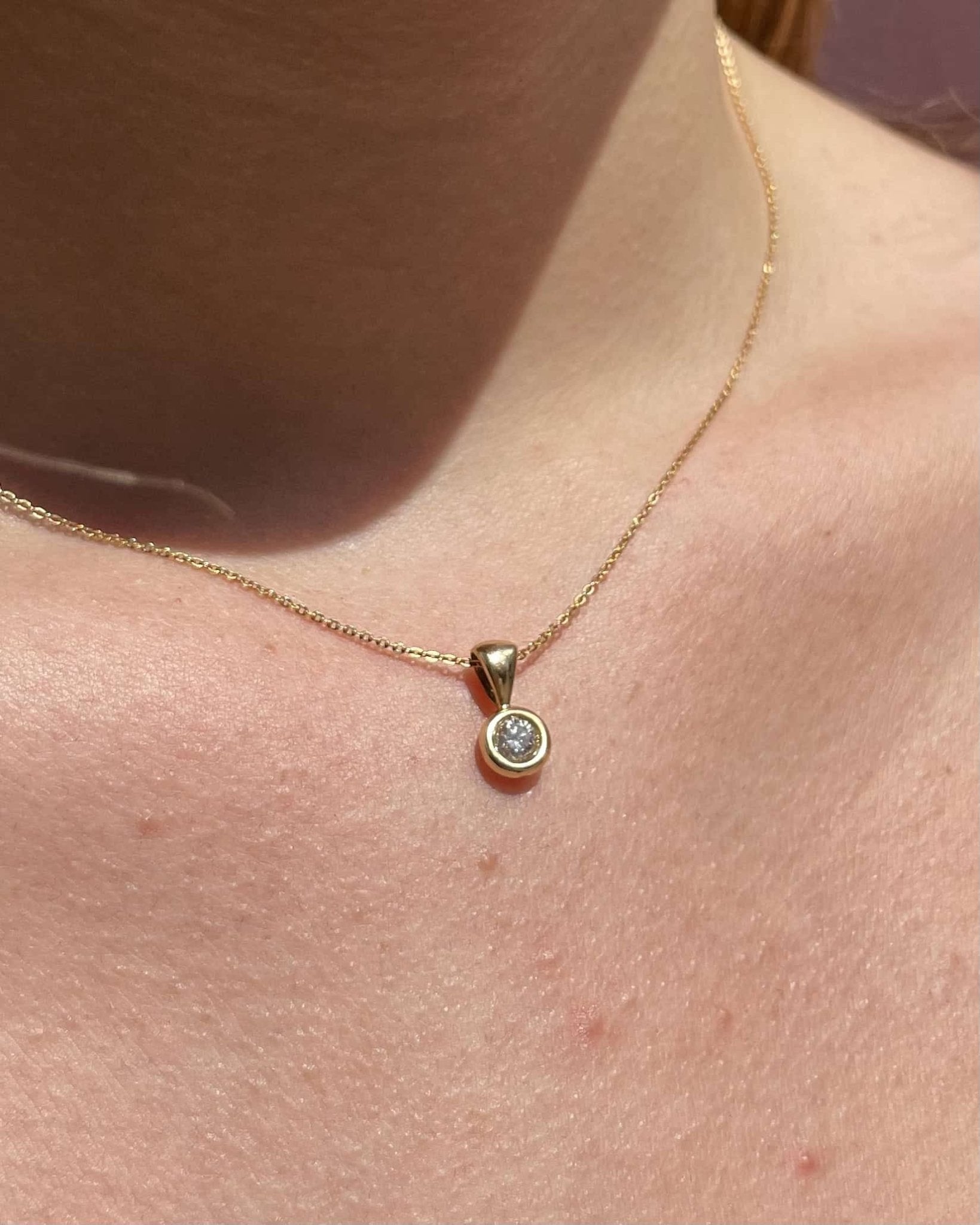 Pendentif Vintage Diamant 0.30 carat "Tess" - Elliade Paris