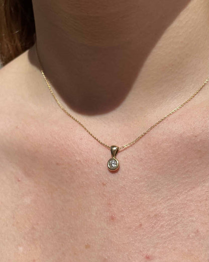 Pendentif Vintage Diamant 0.30 carat &quot;Tess&quot; - Elliade Paris