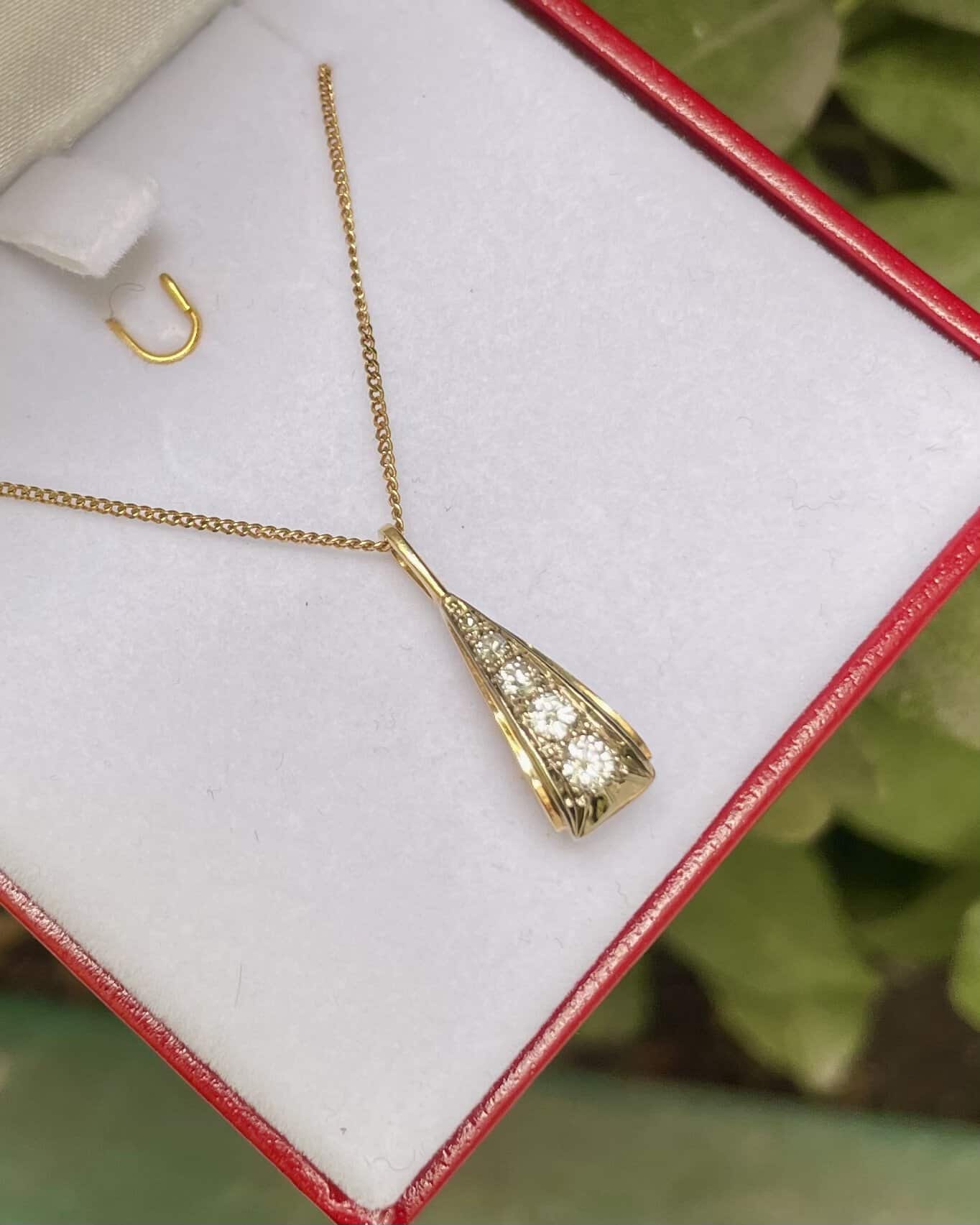 Pendentif Vintage Diamant 0.36 Carat "Melia" - Elliade Paris