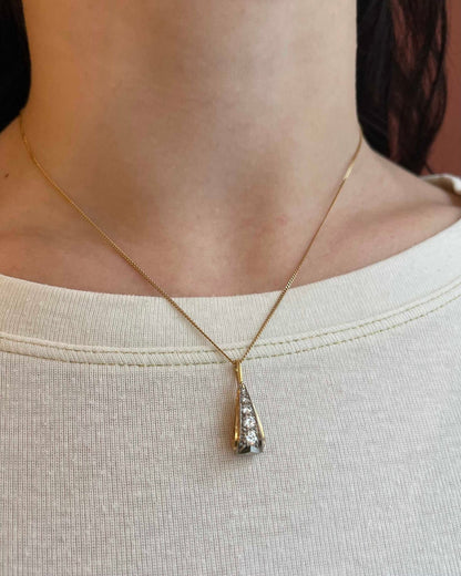 Pendentif Vintage Diamant 0.36 Carat &quot;Melia&quot; - Elliade Paris