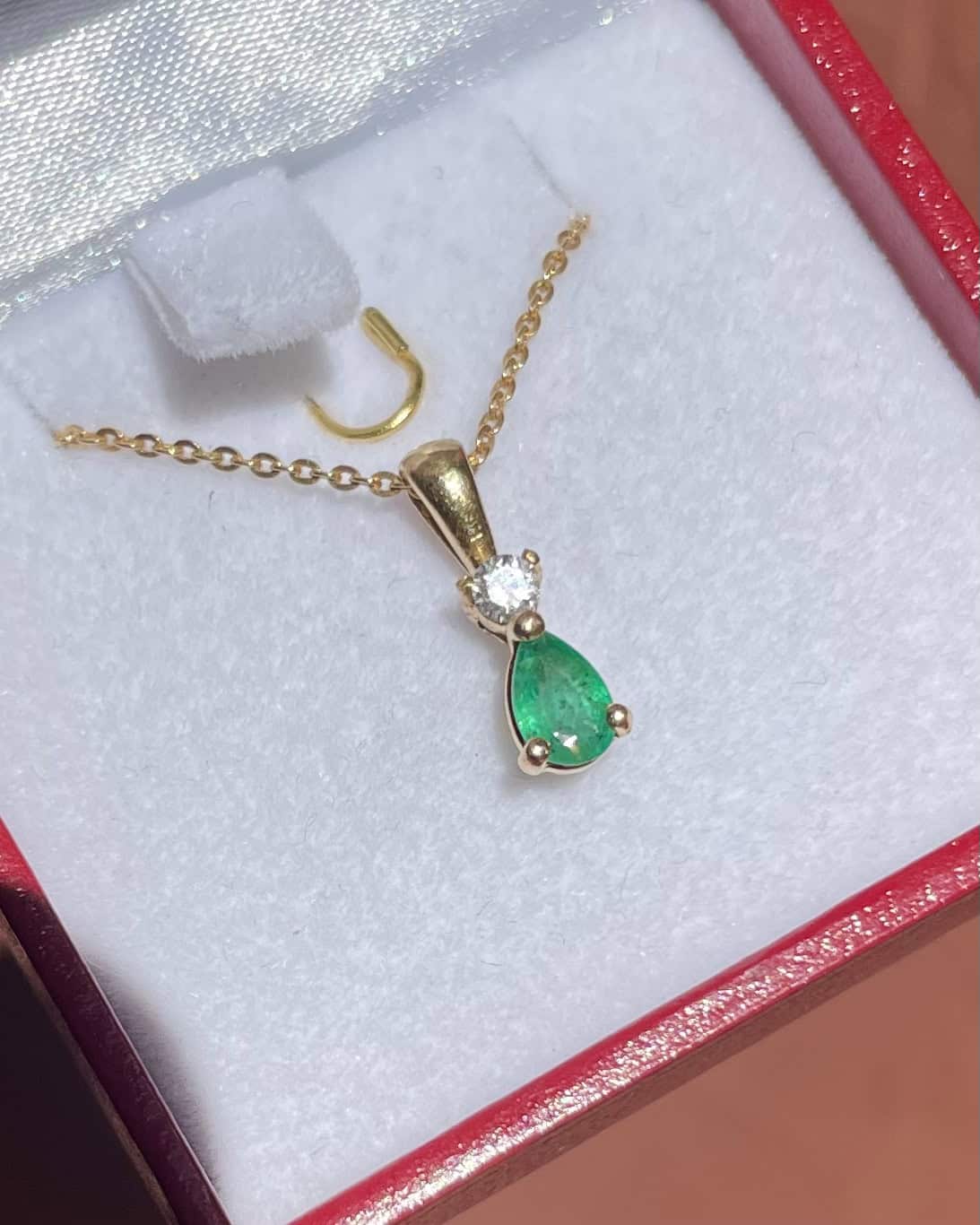 Pendentif Émeraude et Diamant &quot;Célia&quot;
