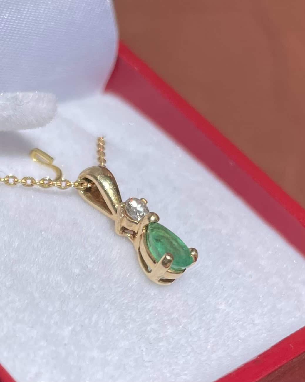Pendentif Émeraude et Diamant &quot;Célia&quot;