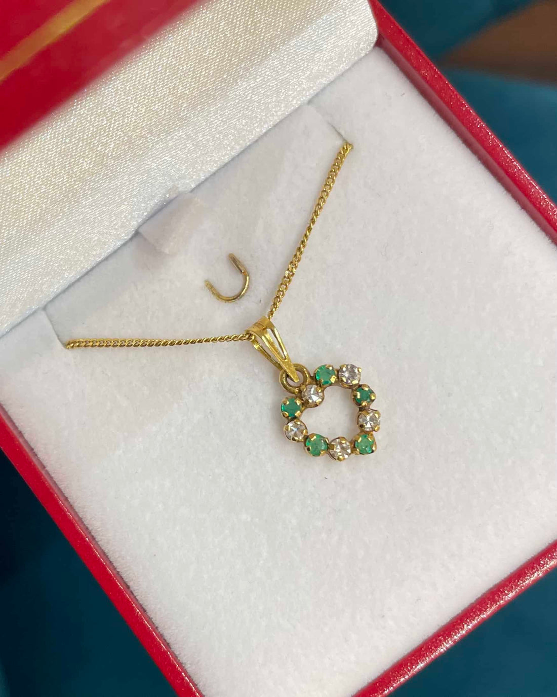 Pendentif Cœur Emeraudes &amp; Diamants &quot;Avery&quot;
