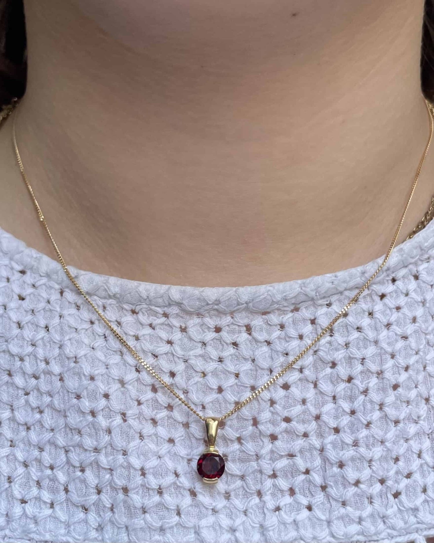 Pendentif Vintage Grenat &quot;Josh&quot; - Elliade Paris