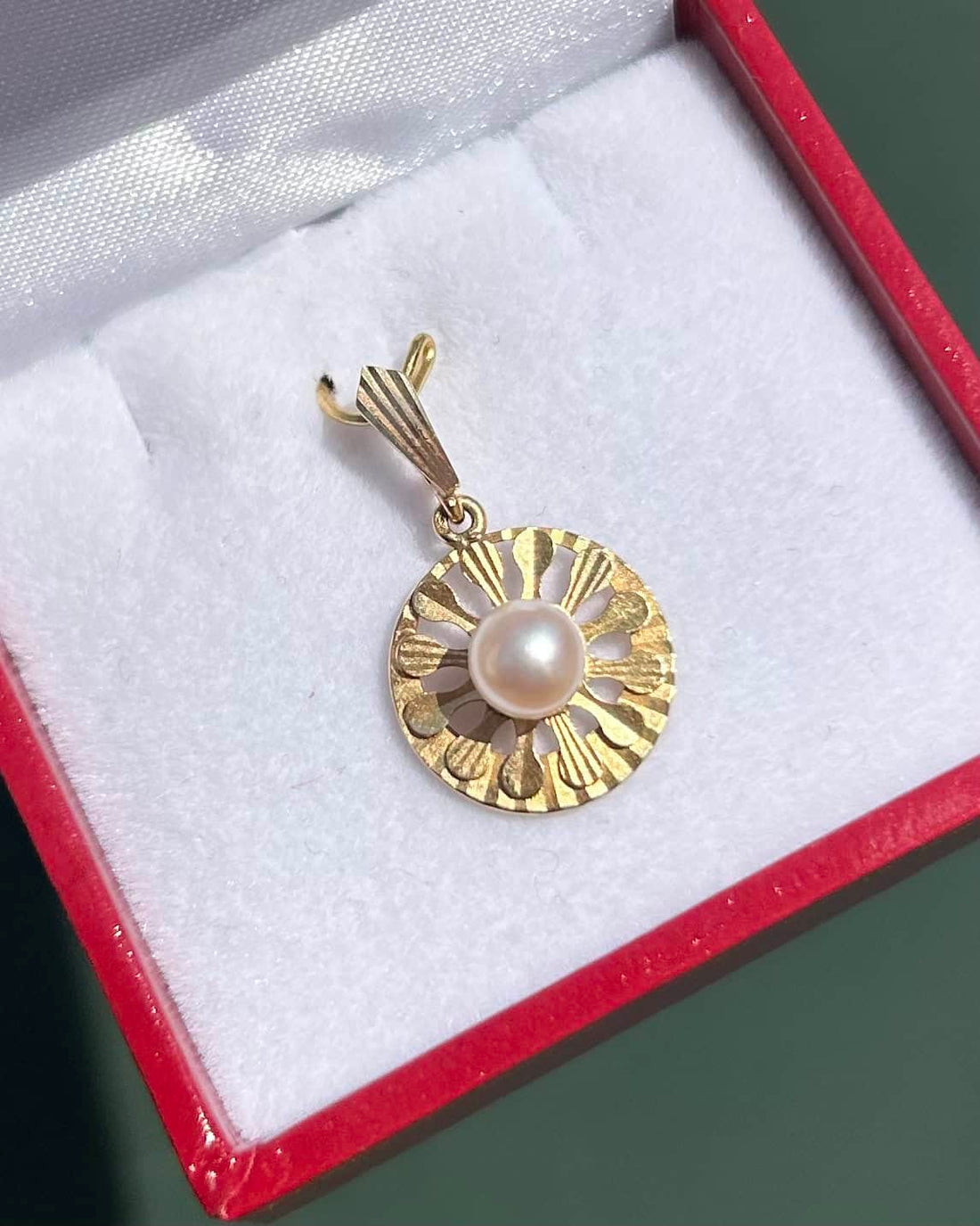 Pendentif Vintage Perle & Or "Mila"