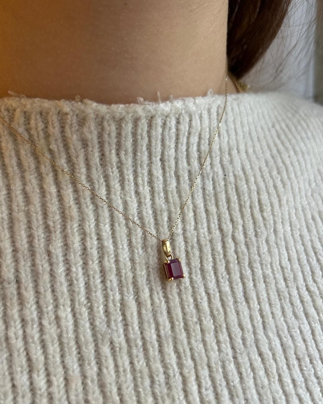 Pendentif Vintage Rubis 1.25 carat "Maé" - Elliade Paris